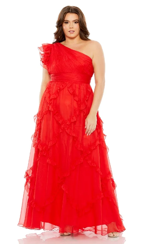 Metallic Formal Dress Mac Duggal Long Plus-Size Formal Dress 68540