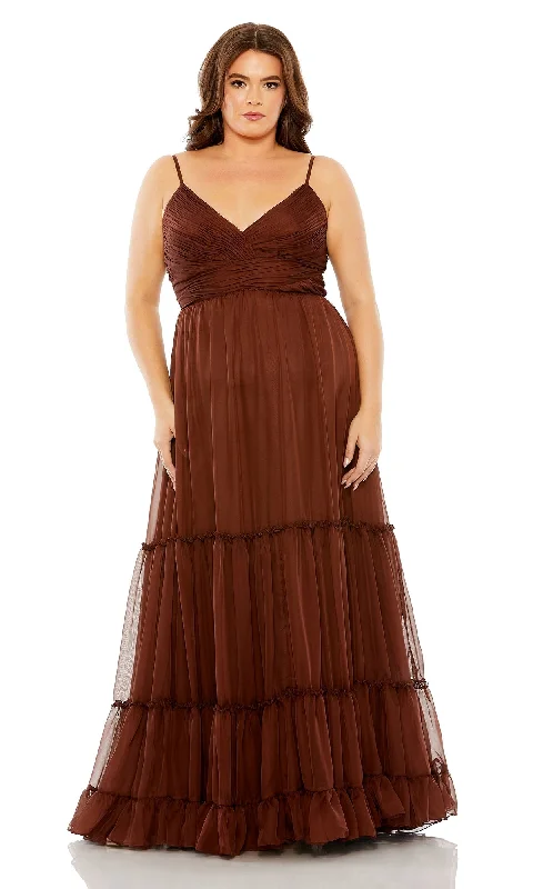 Fancy Embellished Dress Mac Duggal Long Plus-Size Formal Dress 68542