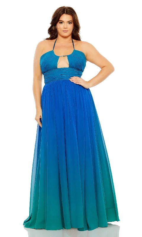 Satin Gown Mac Duggal Long Plus-Size Formal Dress 77017