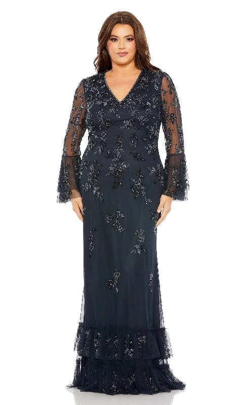 Sparkly Dress Mac Duggal Long Plus-Size Formal Dress 9239