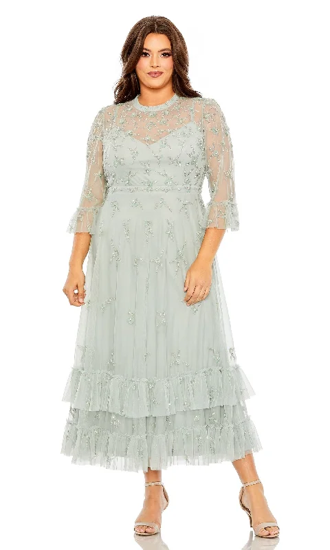 Embellished Dress Mac Duggal Long Plus-Size Formal Dress 9263