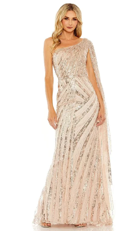 Sparkly Dress Mac Duggal 20528 - Bead Embellished Asymmetric Evening Dress