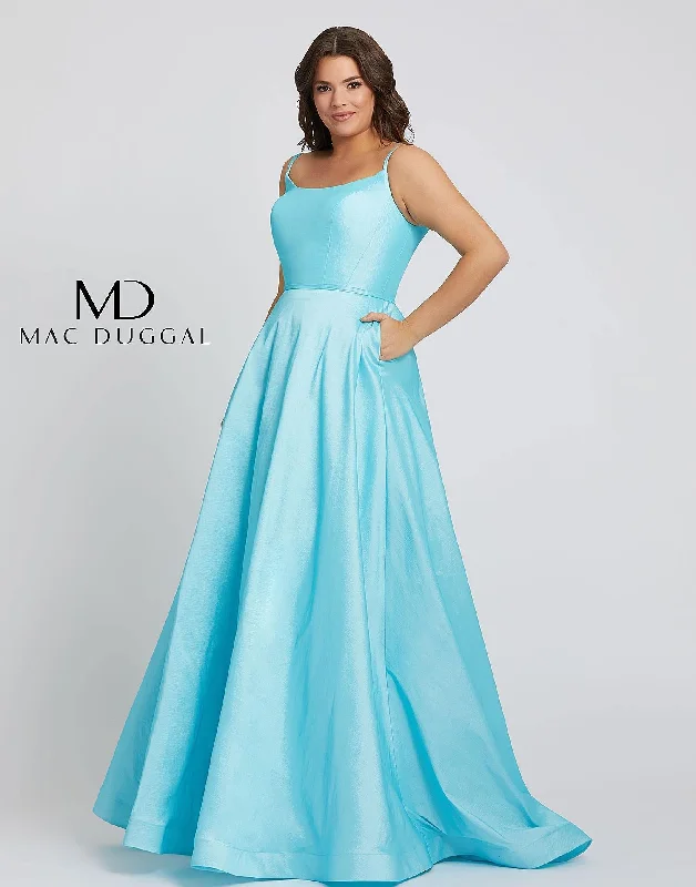 Metallic Formal Dress Mac Duggal 67219 Fabulouss Plus Size Long Ball Gown