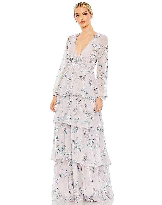 Mermaid Gown Mac Duggal 55815 Long Formal Floral Print Dress