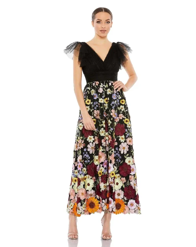 Designer Gown Mac Duggal 68204 Long Formal Floral Prom Dress