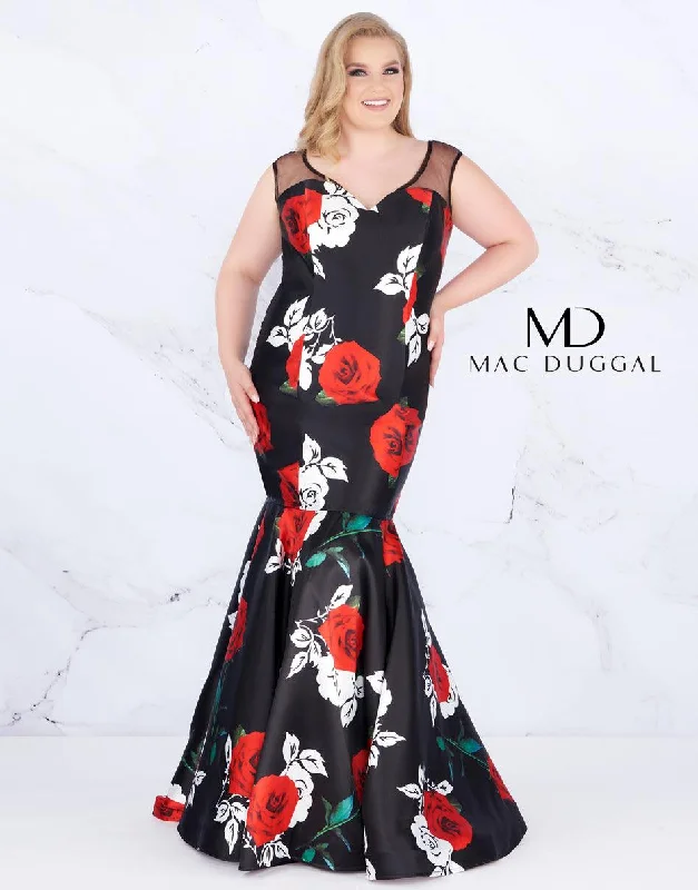 Fancy Embellished Dress Mac Duggal Long Prom Dress Plus Size