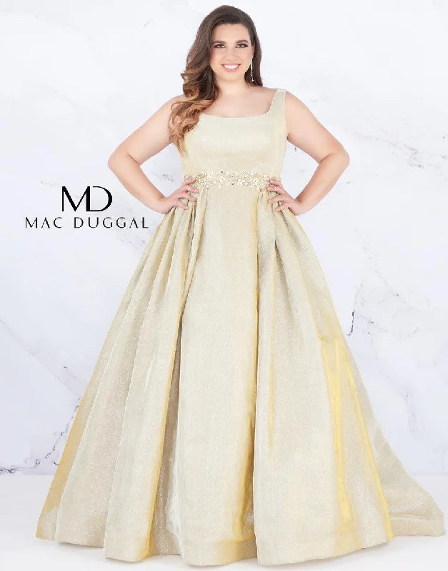Polka Dot Gown Mac Duggal Plus Size Long Prom Dress