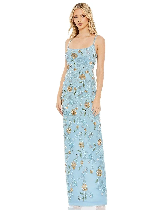 Fringe Gown Mac Duggal 10808 Prom Long Formal Floral Dress