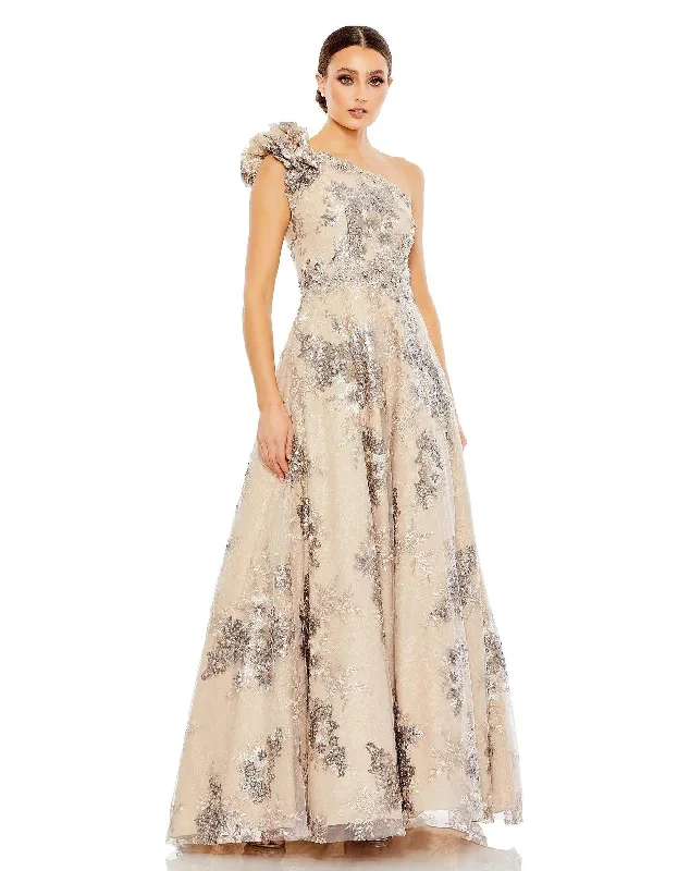 Drape Sleeve Dress Mac Duggal 67960 Prom Long One Shoulder Formal Gown
