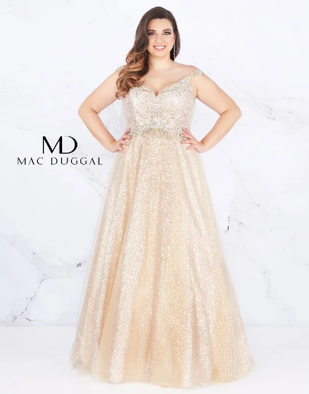 Velvet Evening Dress Mac Duggal 65037 Prom Long Plus Size Dress Sale