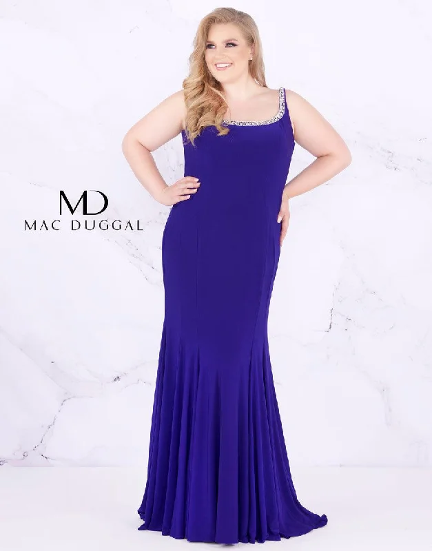 Ruched Satin Dress Mac Duggal Prom Long Plus Size Dress