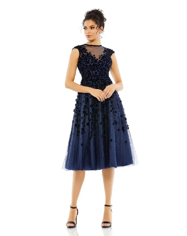 Sheer Panel Dress Mac Duggal 67910 Short Cap Sleeve Cocktail Dress