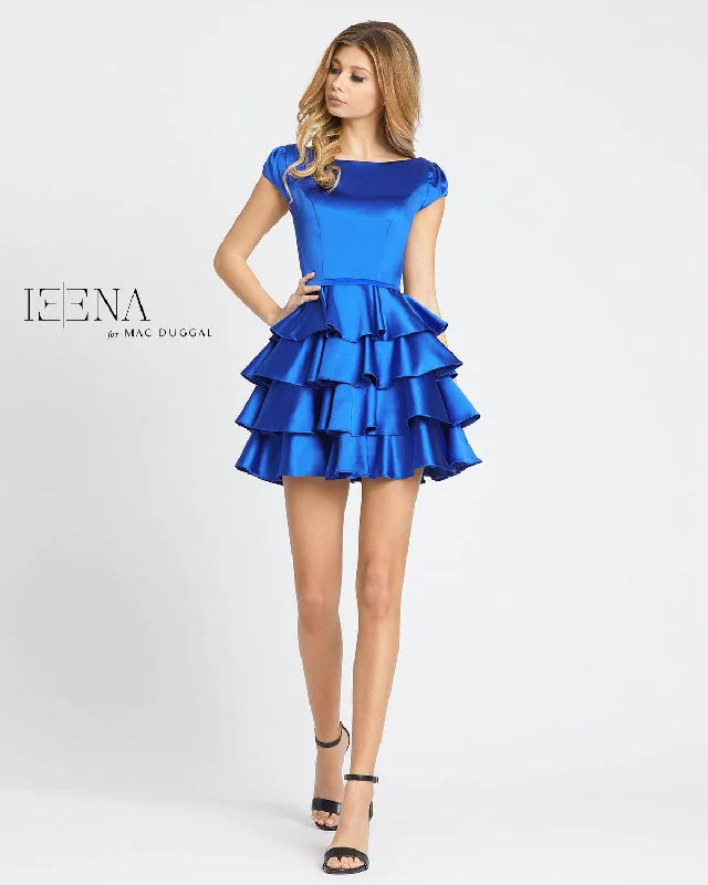 Lace Sleeves Dress Mac Duggal 67509 Short Formal Dress