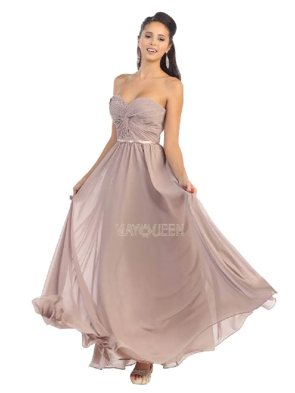 Maxi Dress May Queen - MQ1145 Ruched Bodice Sweetheart A-Line Gown