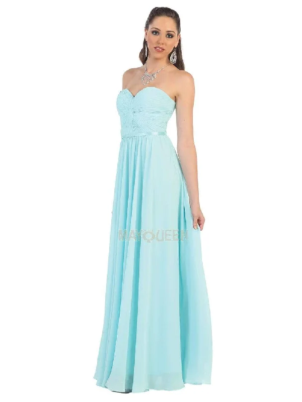 Off-Shoulder Gown May Queen - MQ1145 Strapless Sweetheart Ruched Bodice A-Line Gown