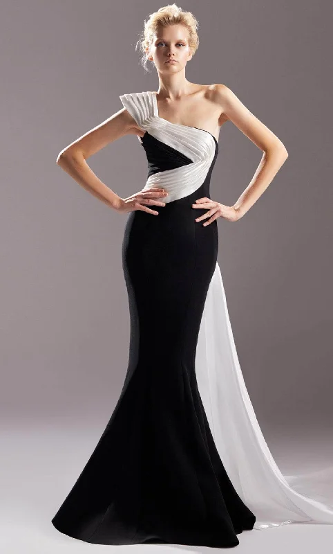 Draped Formal Dress MNM Couture G1502 - Two-Toned Mermaid Evening Gown