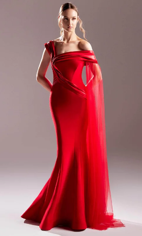 Asymmetrical Gown MNM COUTURE G1505 - Asymmetrical Sash Evening Gown