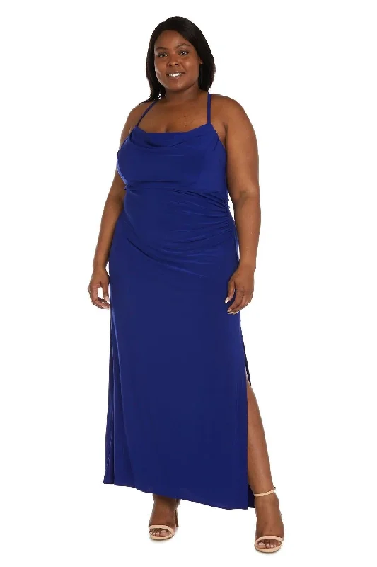 Embroidered Gown Morgan & Co 13019WM Long Plus Size Formal  Dress