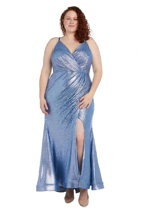 Floral Gown Morgan & Co 22122W Long Plus Size Formal Prom Dress