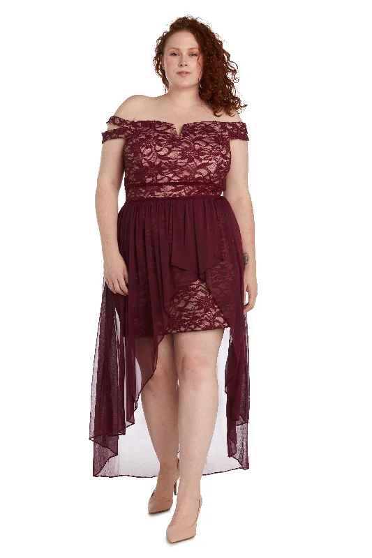 Cocktail Dress Morgan & Co 12671WM Plus Size High Low Dress