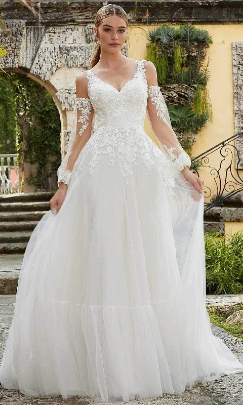 Sequin Gown Mori Lee Bridal 6978 - Detachable Sleeve Wedding Dress