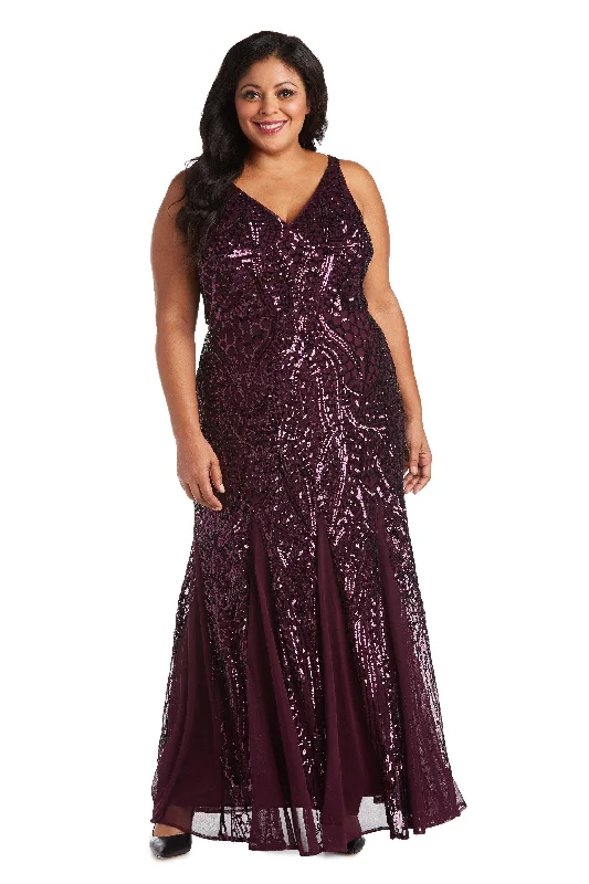 Elegant Beaded Dress Nightway Long Plus Size Formal Dress Sale