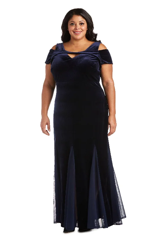 Draped Gown Nightway Long Plus Size Velvet Dress 21999W