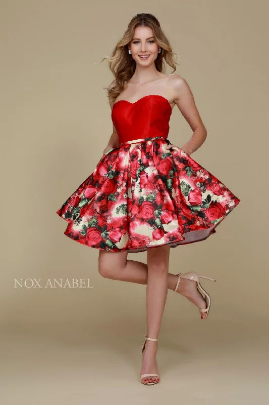 Empire Waist Dress Short Floral Formal Prom Cocktail Dress