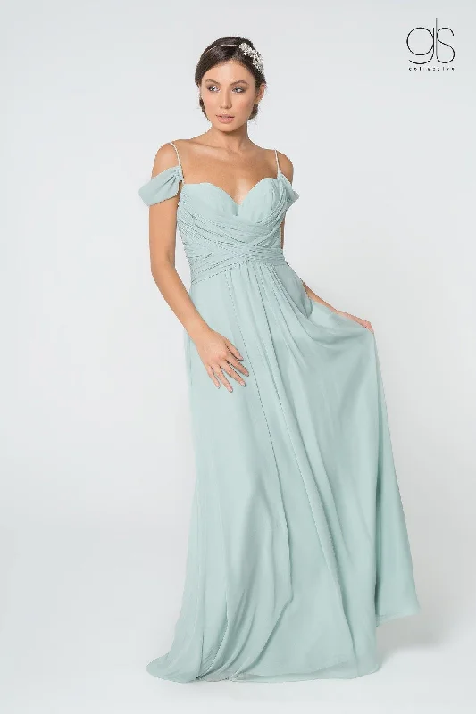 Long Sleeve Dress Off Shoulder Long Chiffon Formal Dress Sale