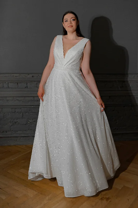 Royal Blue Dress Plus Size Glitter Wedding Dress Kossy
