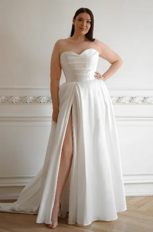 Fitted Formal Dress Plus Size Mikado Wedding Dress Chloe
