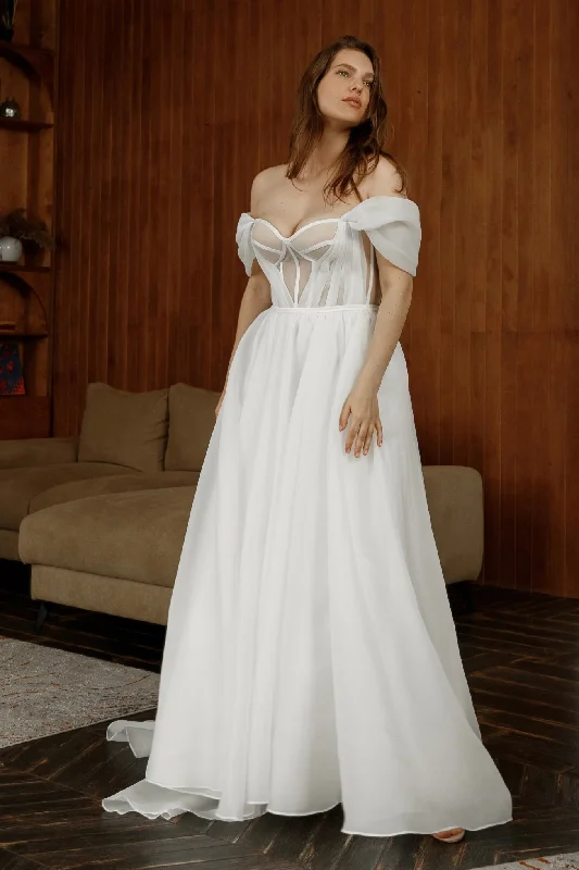 Dramatic Ball Gown Plus Size Organza Wedding Dress Asa