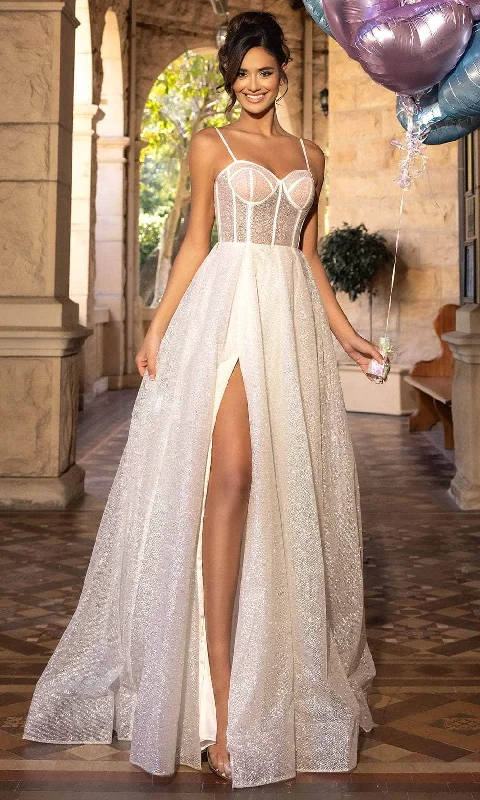 Simple Formal Dress Portia and Scarlett PS25312 - Sleeveless See-Through Corset Prom Gown