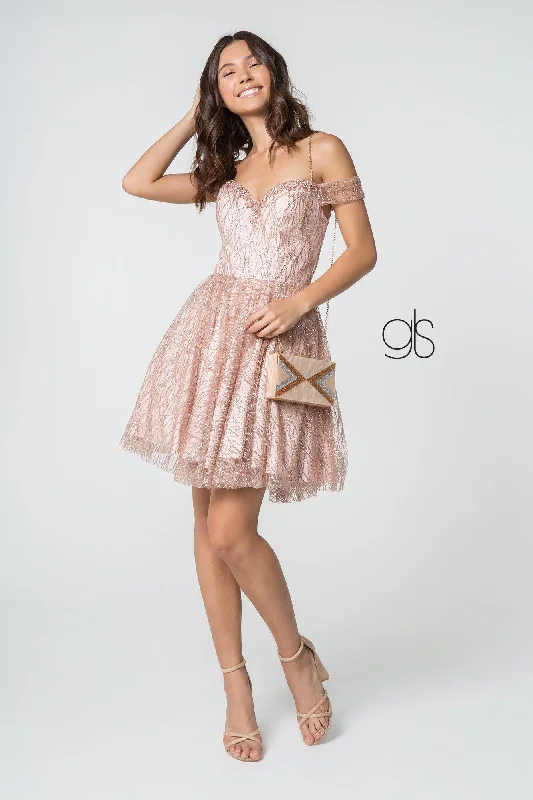Tulle Gown Prom Beaded Short Off Shoulder Cocktail Dress Sale