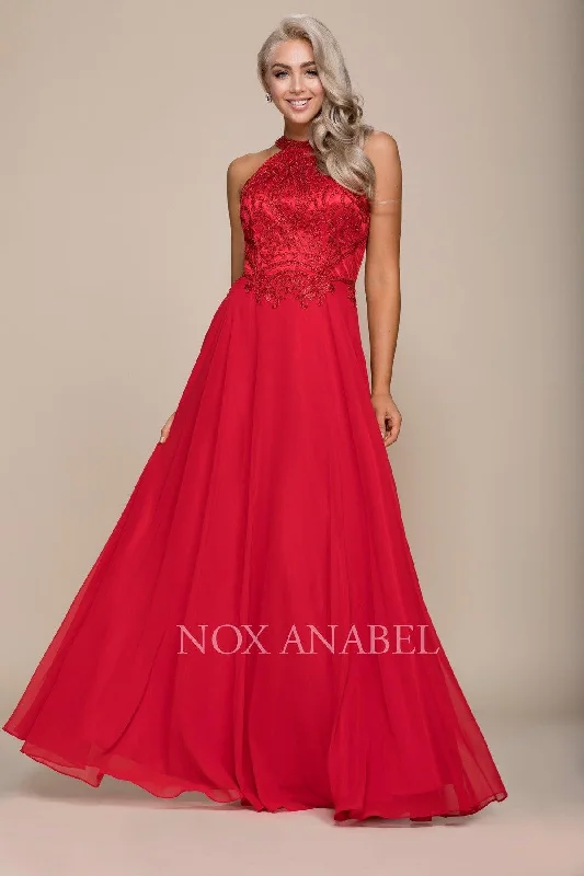 Simple Formal Dress Prom Long Formal Halter Chiffon Dress Sale