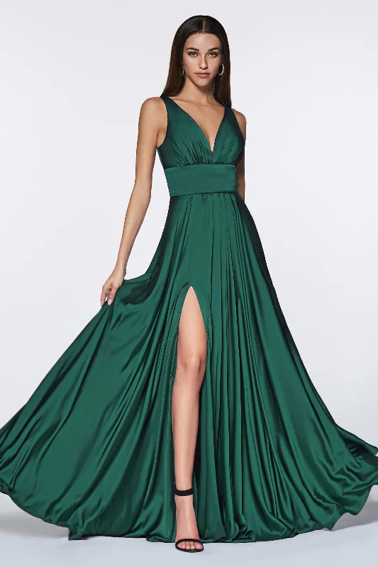 Chiffon Dress Cinderella Divine CD7469 Prom Long High Slit Dress