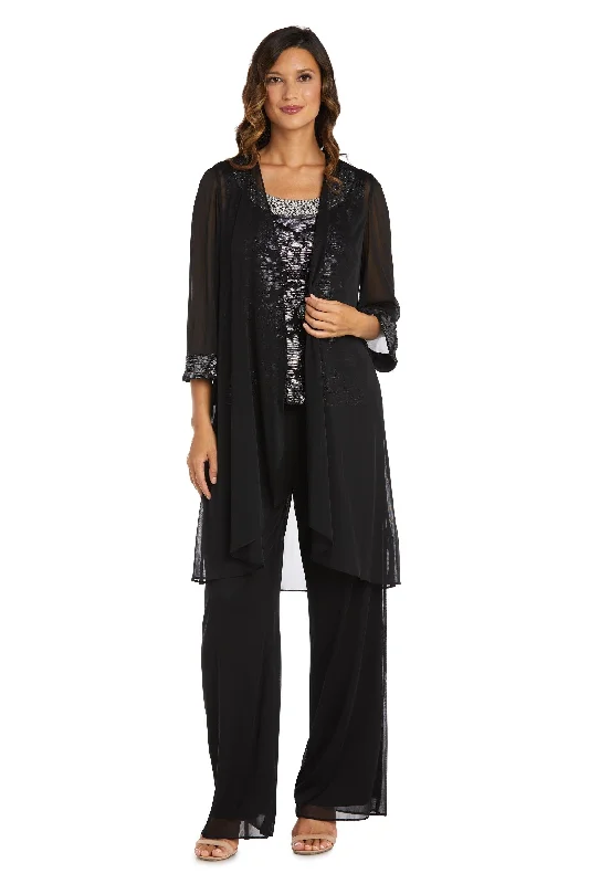 Velvet Evening Dress R&M Richards 7676 Formal Beaded Duster Pant Suit
