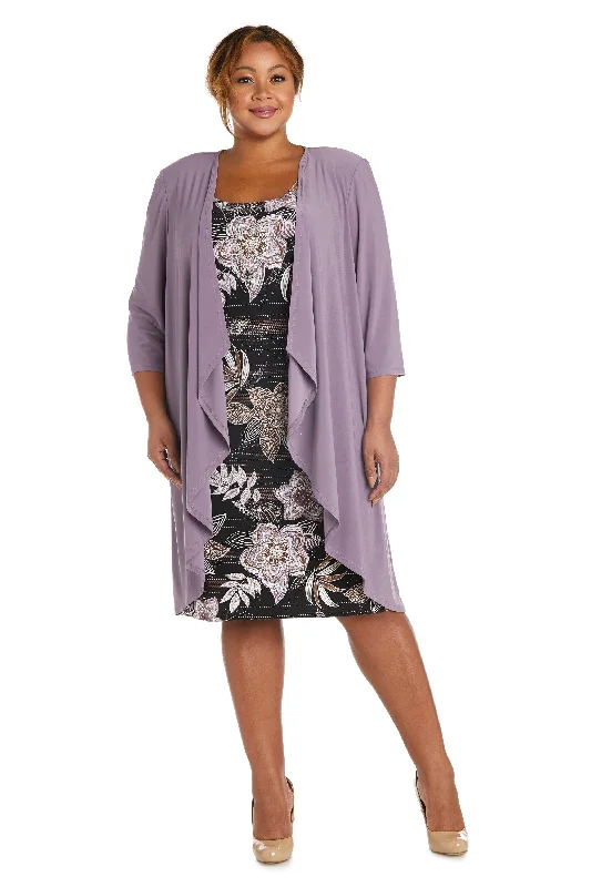 Glitter Dress R&M Richards 7897W Short Cocktail Print Jacket Dress