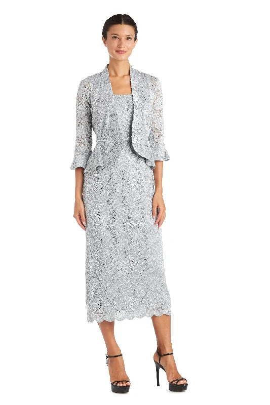 Draped Gown R&M Richards 9896 Long Mother Of The Bride Jacket Dress