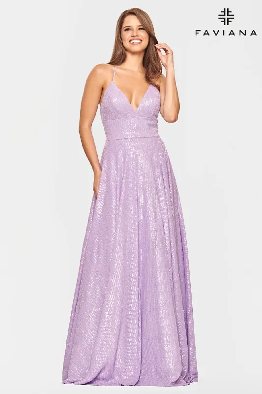 Drape Sleeve Dress Long Sequin Prom Dress Ball Gown With Corset Back
