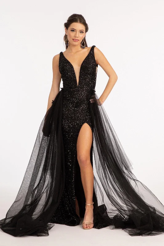 Delicate Lace Dress Sequined Sleeveless Long Evening Dress
