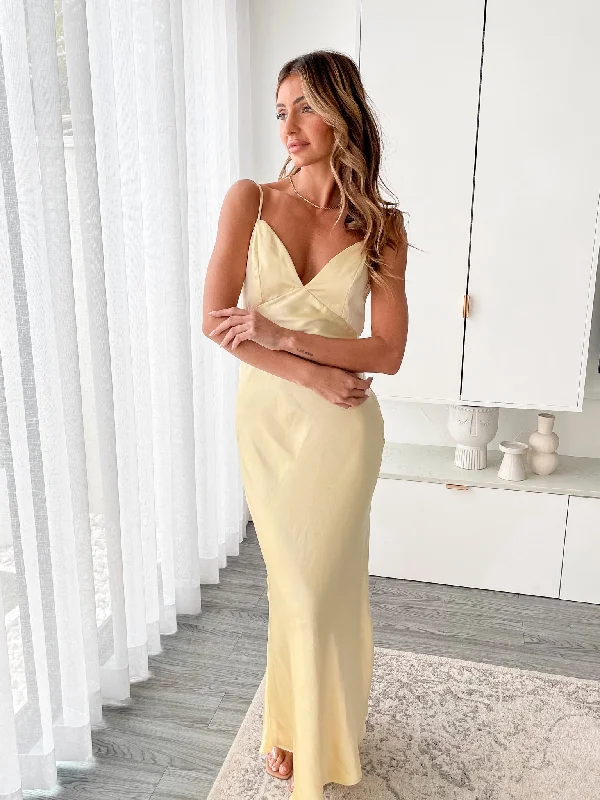 Classic Evening Dress Shayanna Dress - Yellow