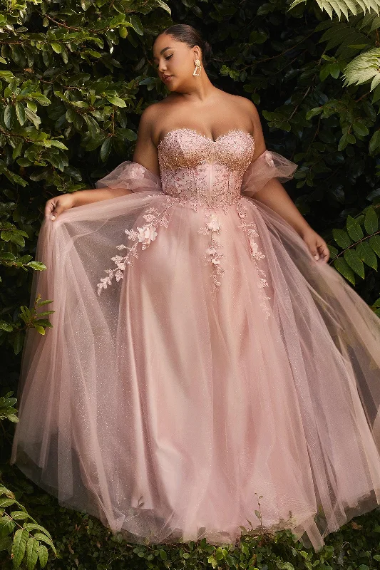 Chic Formal Gown Cinderella Divine CD0191C Strapless Formal Long Plus Size Prom Dress