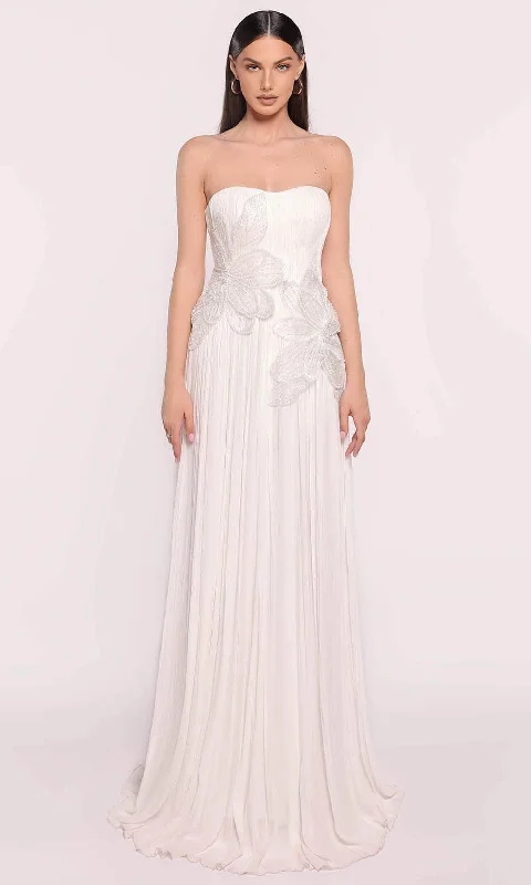 Formal Attire Tarik Ediz 98828 - Floral Embellished A-Line Gown