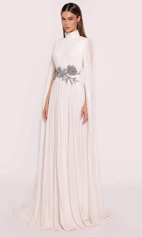Party Dress Tarik Ediz 98880 - Cape Sleeve Shirred Gown