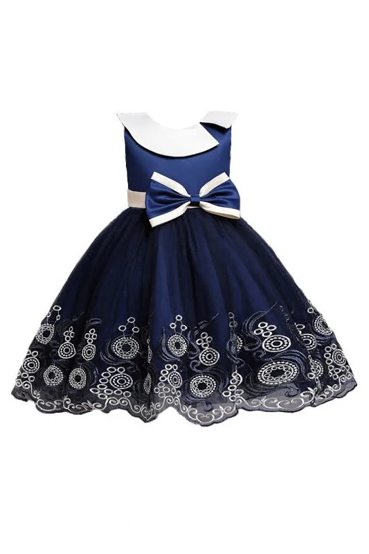 Off-White Gown A-Line Knee Length Tulle Lace Flower Girl Dress 658247382823