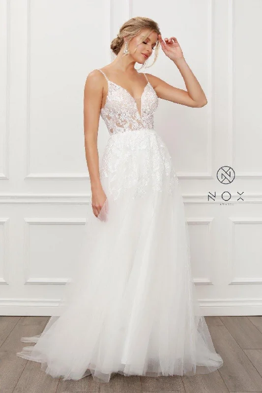 Tulle Skirt Dress Open Back Long Wedding Dress