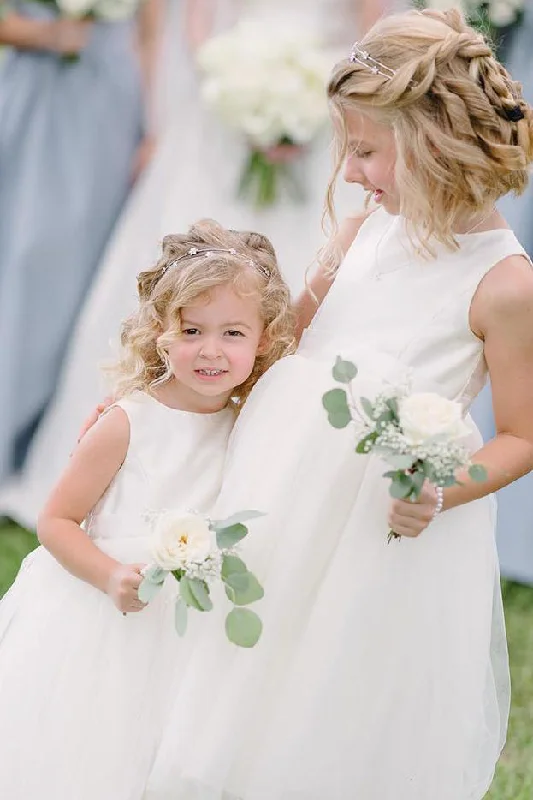 High-Low Dress Adorable Ivory Flower Girl Dress