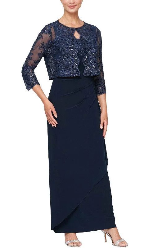 Vintage Gown Alex Evenings 81171194 - Sheath Dress with Embroidered Bolero