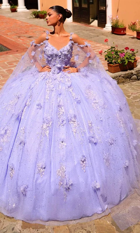 Cocktail Dress Amarra 54254 - 3D Floral Embroidered Lace Ballgown